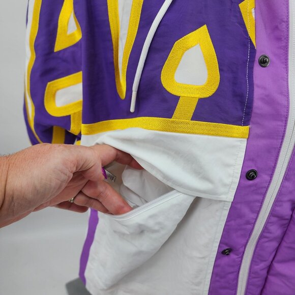 Nike Ambush LA Lakers Womens Small Oversized Hooded Jacket Purple Gold - Picture 7 of 14